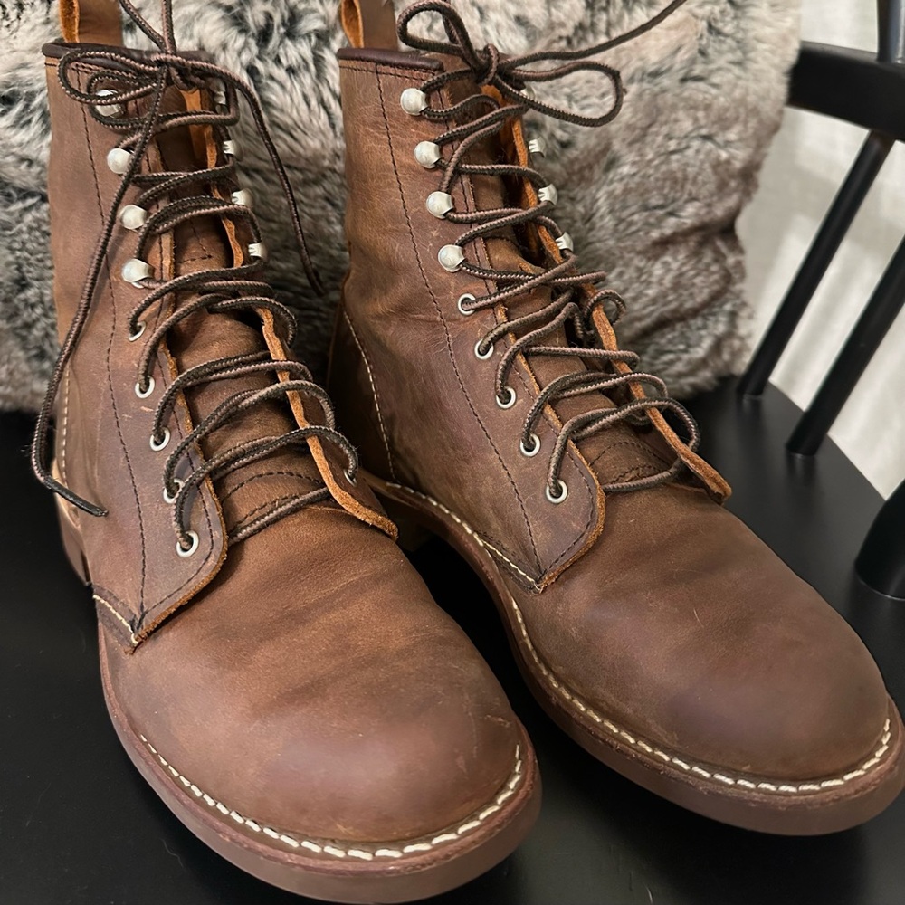 Red Wing Shoes Brown Lace Up Boots - Picture 7 of 11
